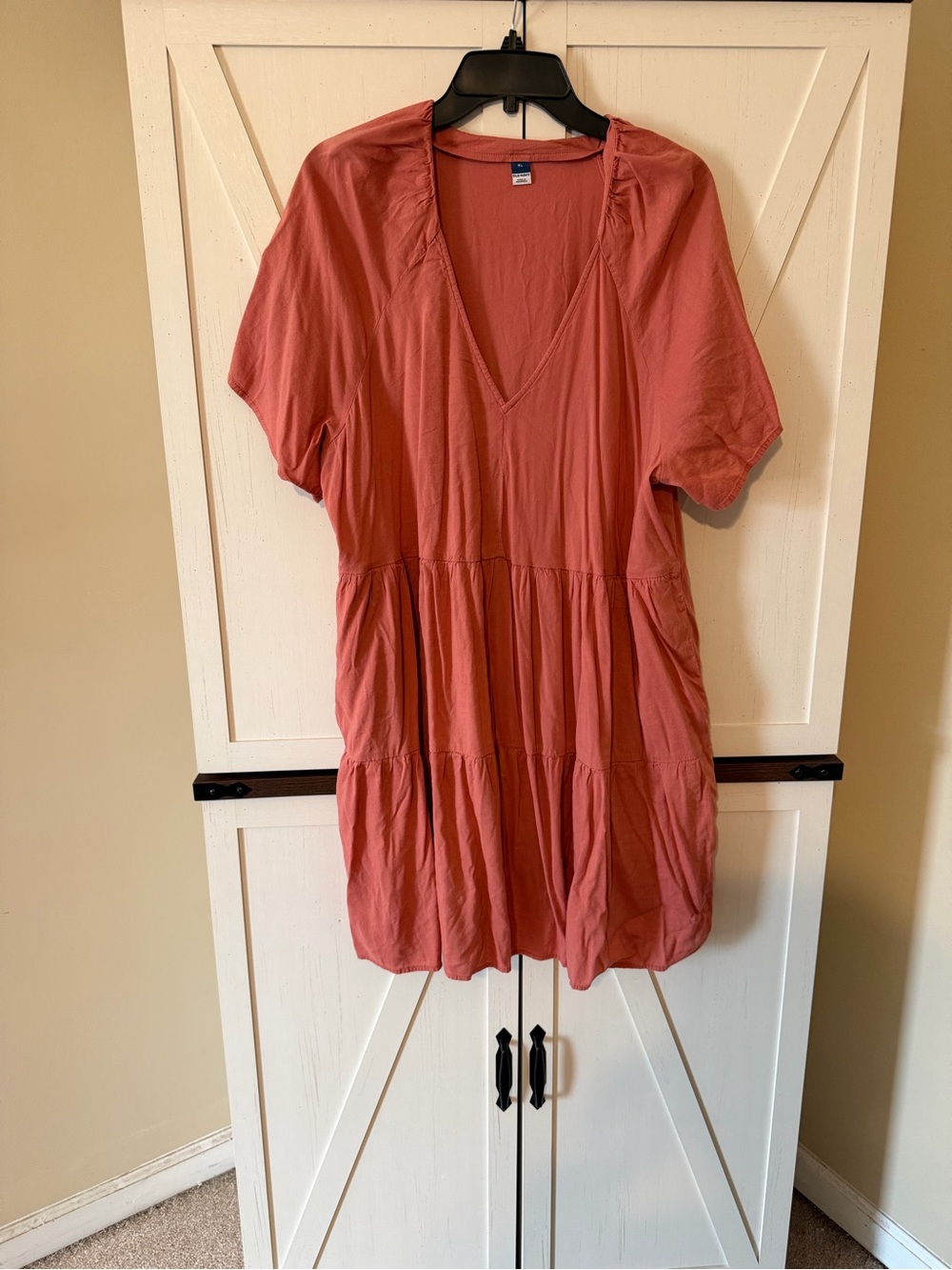 Old Navy Rusty Rose V-Neck Tiered Tunic Dress